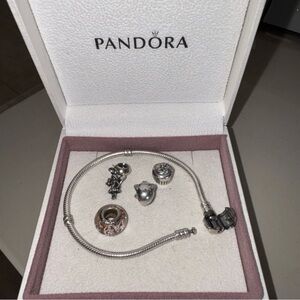 Pandora Silver 4 Charm Bracelet